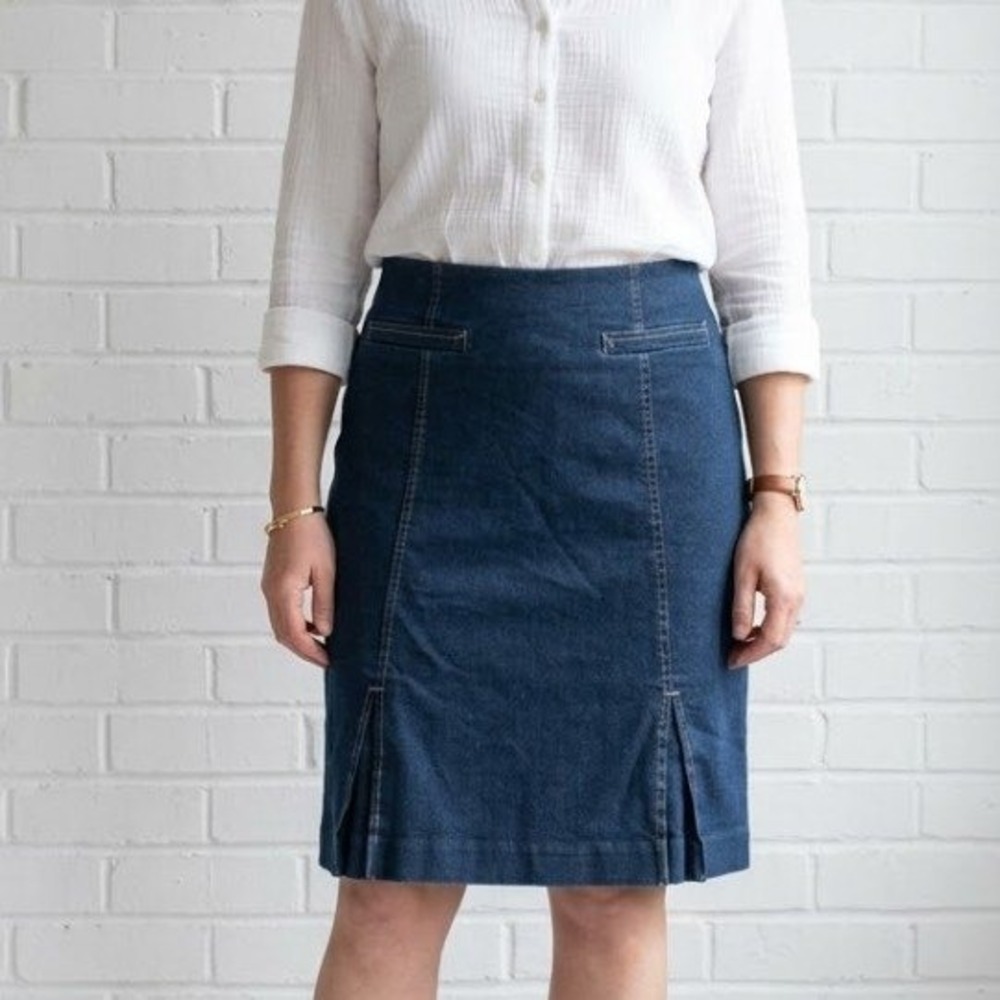Jockey Denim Skirt Womens 6 31W Dark Blue Stretch Y2K Coastal‎ Cowgirl Western